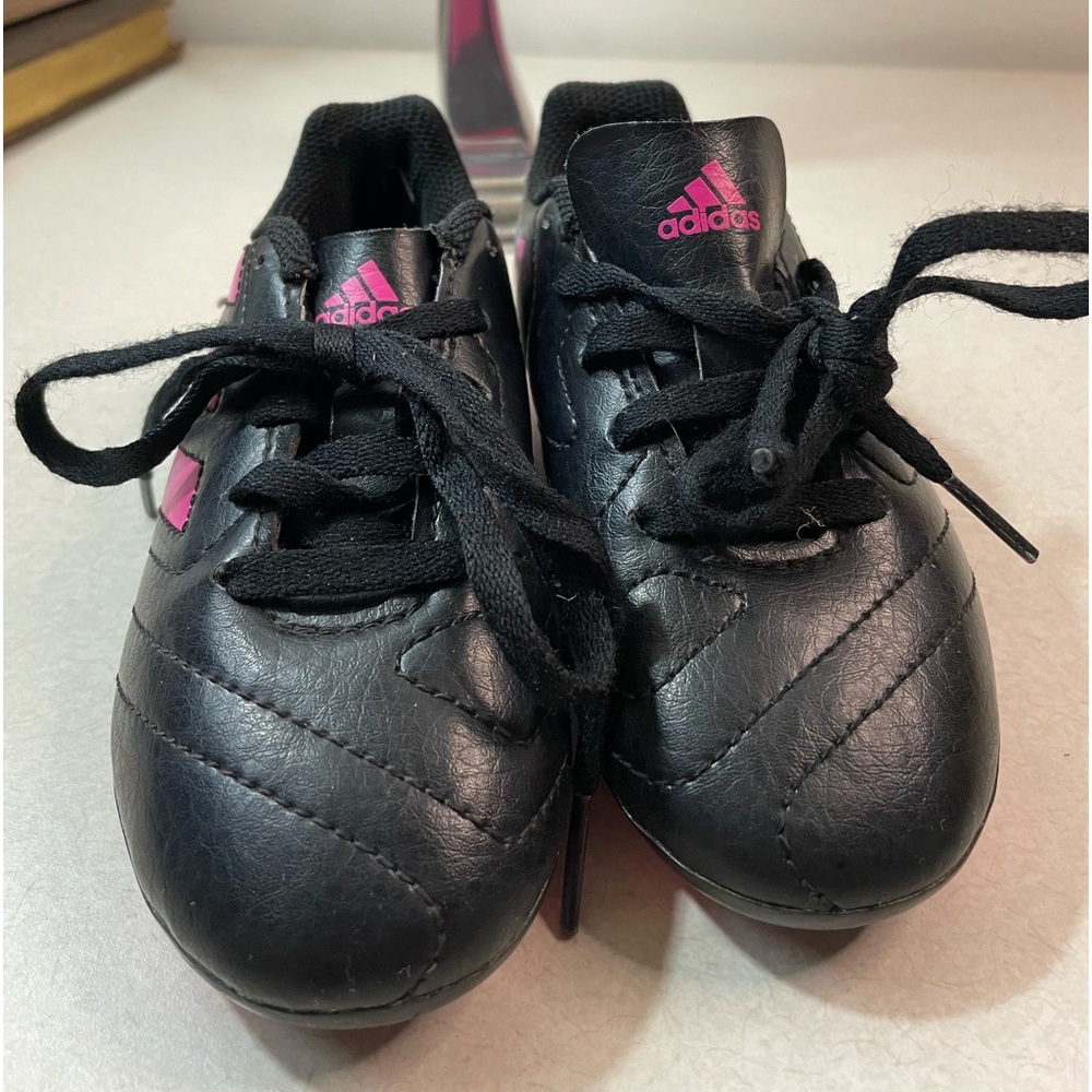 Adidas Girls Soccer Cleats Black Pink Size 10 - Picture 4 of 10